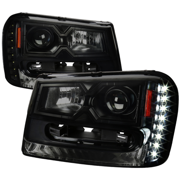 Spec-D Tuning 02-09 Chevrolet Trailblazer Projector Headlights 2LHP-TBLZ02SM-V2-RS
